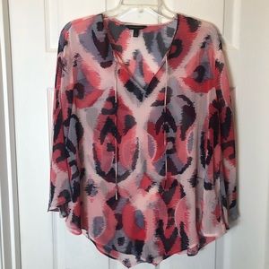 Banana Republic Sheer Bell Sleeve Top. Size L